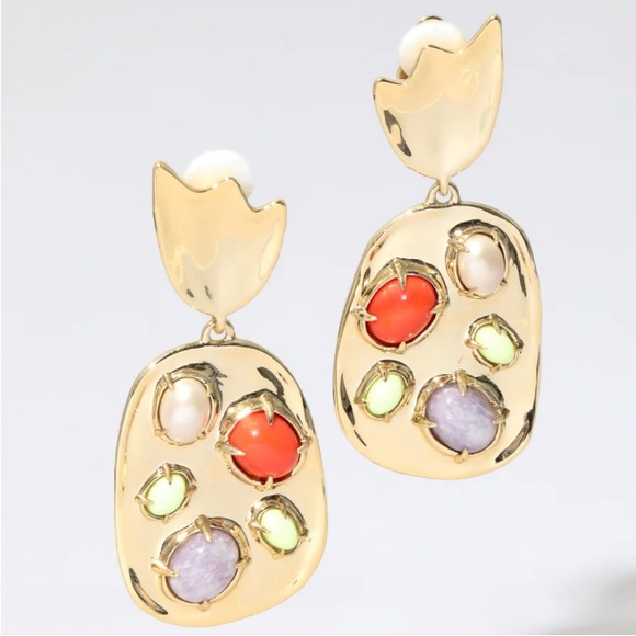 Alexis Bittar Sculptural Stone Cluster Clip Earrings